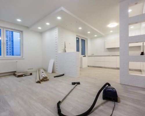 Comparison of a room in an apartment before and after renovation new house